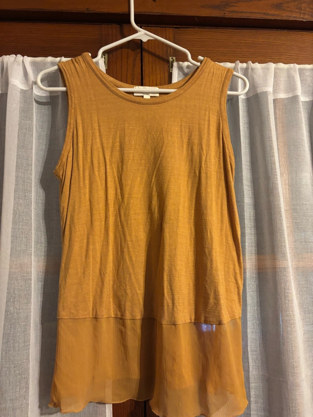 Kim & Cami Mustard Layered Hem Tank